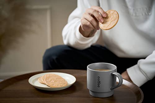 Lauchuh Stackable Coffee Mug Set With Rack - 15 Ounce For Coffee, Tea, Cocoa, Milk, Set Of 4, Father Day Gifts, Grey #TOP7