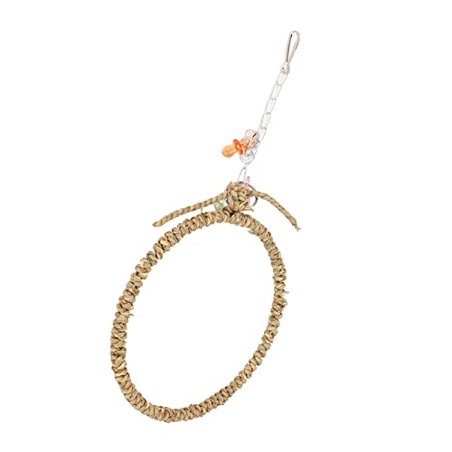 Poleiro de balanço de corda de pássaro para papagaios, brinquedo de mastigar seguro, anel colorido p