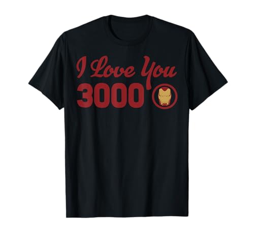 19MARF00298A-039 Marvel Avengers Endgame Iron Man I Love You 3000 Red Logo Maglietta