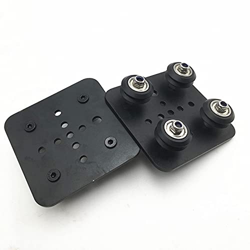 Lysee 3D Printer Parts & Accessories - Aluminum Alloy Open Rail Gantry Plate 20mm Wheeled kit - (Size: with Black Wheels)