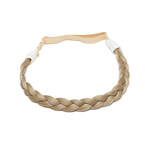 Extension de cheveux Naturels Bandeau Tressé Femmes Tressé Synthétique Cheveux Tresse Bandeaux Postiche pour Cadeau De Noël Blond cendré Cover