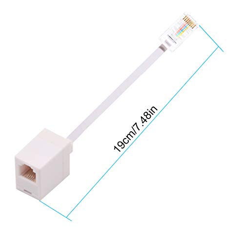 Pack 2 Adaptadores Convertidor RJ45 a RJ11 Blanco miniatura 2