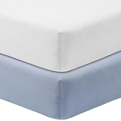 Crib Sheets for Boys Girls 100% Cotton Fitted Baby Crib Sheet 2 Pack Soft and Breathable for Standard Crib Mattress & Toddler Mattress 52"x28" .(Gray & White)
