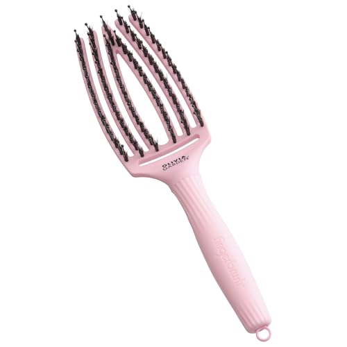 Olivia Garden FingerBrush Combo Medium ThinkPink 2025 Jaipur Rose | Cepillo de Pelo Edición Limitada | Care Ionic Boar & Nylon