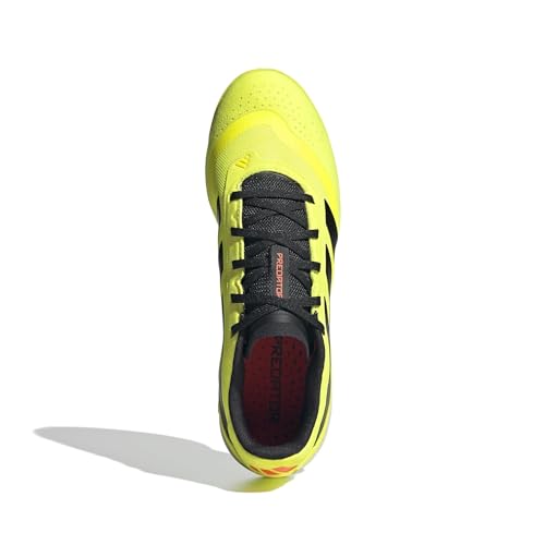 adidas Tênis unissex 24 League Low Indoor, Team Solar Amarelo/Preto/Vermelho Solar, 14 Women/13 Men
