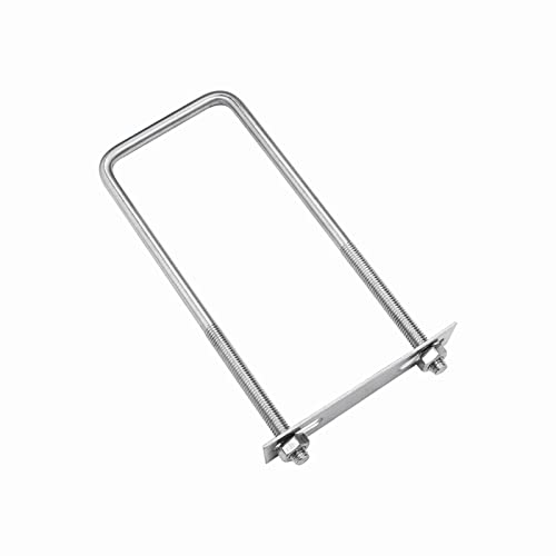 Image of 304 Stainless Steel Square U-Bolts 1.57 inch(40mm) Inner Width, 4.72 inch(120mm) Length Stainless M8 with Nuts, Frame Plate, Accessories for Automobiles Trailer, Boat Trailer Industrial Parts