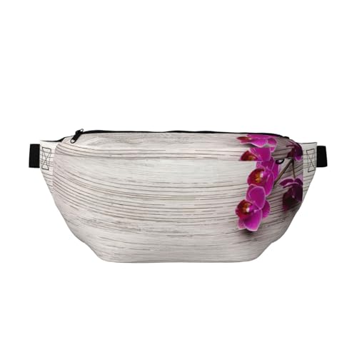Sac banane de course à sangle réglable pour courir léger sans ballottement avec motif orchidée