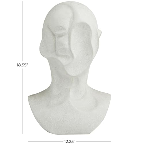 Escultura decorativa de cerámica blanca con cabeza cubista 19 pulgadas miniatura 6