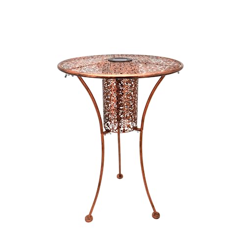 Garden Mile Antique Bronze Effect Solar-Powered Bistro Table - 60cm Tall with Downlighter Pattern for Your Garden - Image 5