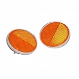 AEspares Hella - Par de reflectores reflectantes redondos ámbar de 90 mm, apto para Jeeps, camiones, tractores