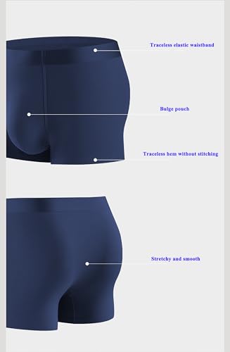 Zingther Traceless Breathable Ice Silk Cool Underwear Trunks Pack of 4 for Men and Big Boys