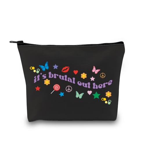 Borsa per il trucco con cantante regalo per fan cantanti borsa cosmetica per ragazze amanti della musica É brutale qui fuori Ku alla moda