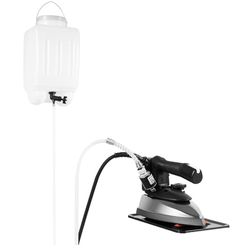 Plancha de vapor eléctrica industrial, plancha de vapor comercial de gravedad con 5 temperaturas ajustables, tanque de agua de 3l y manguera, máquina de prensado a vapor para ropa Plancha de vapor eléctrica industrial, plancha de vapor comercial de gravedad con 5 temperaturas ajustables, tanque de agua de 3l y manguera, máquina de prensado a vapor para ropa