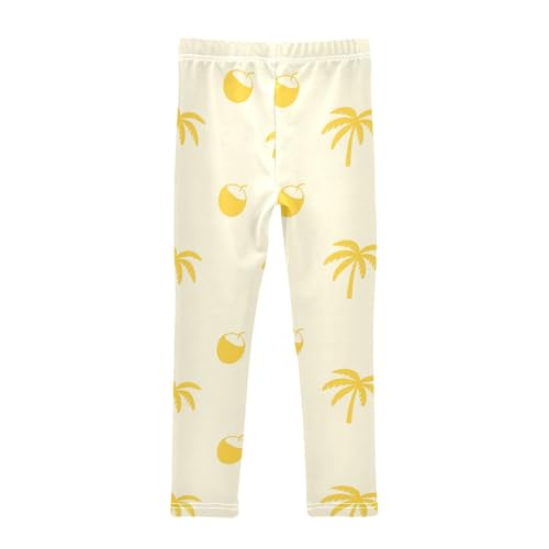 Girls' Leggings Palm Tree Coconut Yellow Kids Yoga Tights Pants 1 Pack 23023462