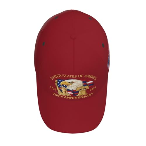 Image of USA-250th-Wine-Red Baseball Cap Trucker Cap Adjustable Sportswear Hat for Men Women Adults