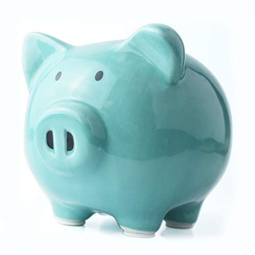 Piggy Bank,Ceramic Money Piggy Bank Kids (Blue)