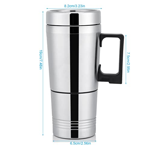 Taza eléctrica para auto 12V 300ml acero inox miniatura 3