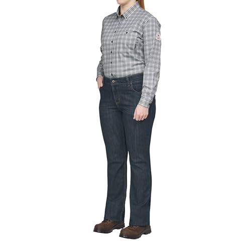Bulwark FR womens Straight Fit Jean With Stretch Work Utility Pants, Sanded Denim, 35 Regular US by Bulwark FR - Used condition - Image 6