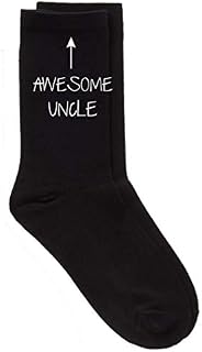 60 Second Makeover Limited Awesome Uncle Black Calf Socks Fathers Day Birthday, One Size, Black