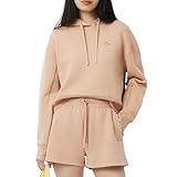 Lacoste Women's Short Cut Cutton Hoodie, Latte, 2