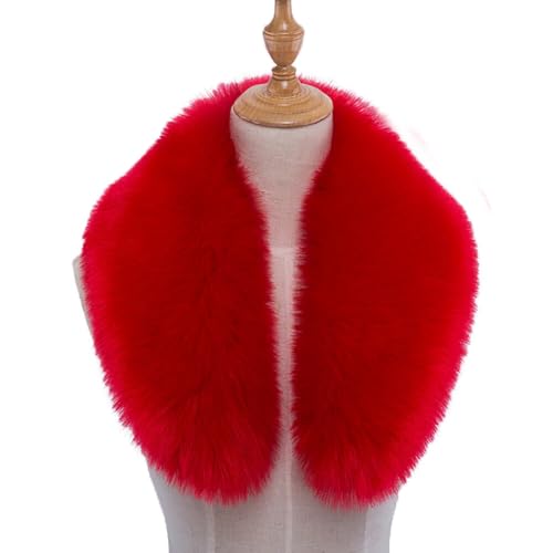 Faux Fur Collar Women's Neck Warmer Scarf Wrap Replacement Detachable Fur Hood Trim of Winter Coat Unisex2