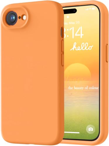 Image of LOVE 3000 Designed for iPhone 16e /17e Case, Premium Silicone with [Soft Anti-Scratch Microfiber Lining] Shockproof Protective Phone Case for Men Women Girls 6.1 inch, Bright Orange
