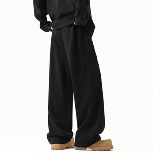 Viatabuna Mens Baggy Sweatpants Wide Leg Drawstring Waist Open Bottom Joggers Loose Lounge Sweat Pants with Pockets2