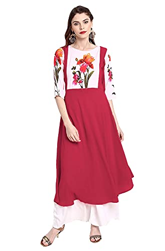 Image of ALC Creation Women's Crepe Printed A-Line Kurti
