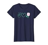 Photo Gallery pickleball rosa preppy ragazze grafica peace love pickleball maglietta Photo Gallery pickleball rosa preppy ragazze grafica peace love pickleball maglietta