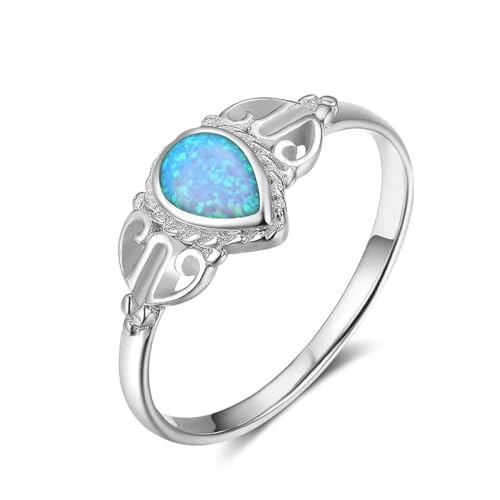 Anneaux pour hommes et femmes en imitation opale de feu - Bijoux de mariage