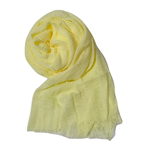 Image of Iba & Isba Women's Plain Crinkled Scarves, Stoles, Hijab (76 x 36 inch)