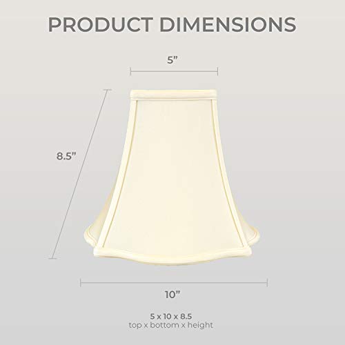 Image of Royal Designs, Inc. Fancy Square Bell Basic Lamp Shade, BSO-702-10EG, 4 x 10 x 8.5, Eggshell