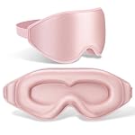 FlyCoco 99% Fully Block Out Light Eye Sleep Mask, 3D Deep Contoured Eyes Cover Zero Pressure, Long Lash Extension Eyes Mask with Adjustable Straps for Sleeping Travel Home Nap Rest Women Men (Pink)