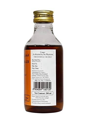 Kottakkal ayurveda® Eladi Tailam - 200 ml, Herbal Oil For Hair & Skin, With Natural Ingredients