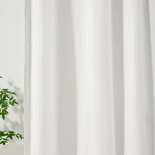 Estmy Extra Long Shabby Chic Farmhouse Cotton Shower Curtain 84 Inch In White, Water Repellent Quality Gypsy Ruffle French Country Cottage Shower Curtain Shabby Chic Farmhouse Bathroom Decor #TOP5