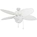 Prominence Home 80018-01 Solona Indoor/Outdoor Tropikalny wentylator Ceiling z palmami liśćmi, 52 cali, biały