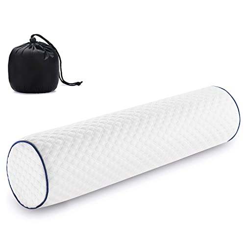 Findigit Rollo cervical de espuma viscoelástica, cilíndrico, almohada redonda para aliviar el dolor de cuello, dormir, almohada de apoyo de cuello redondo para cabeza, piernas y yoga, 18.5x5 pulgadas Cover