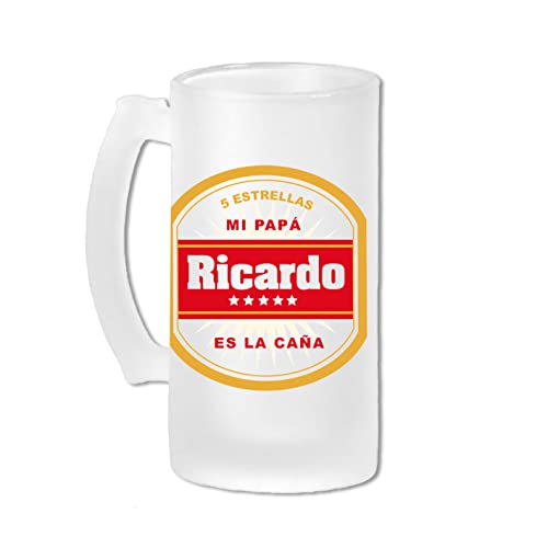 Doble Imagen Jarra Cerveza Cristal 5 Estrellas Personalizado