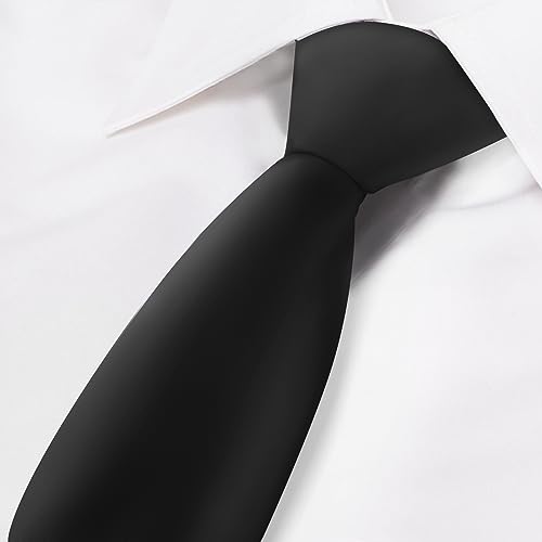 Image of Men's Classic Satin 3.15 inch Soild Color Necktie Wedding Business Tie & Gift Box