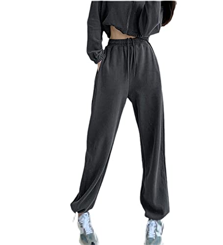 Pantalon de survêtement ample femme, un jogging gris tendance pour rester à l'aise en automne