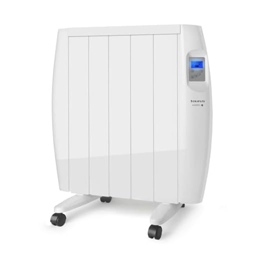Taurus 900 - Emisor Térmico Digital. 900W. Tecnología seca. Sin fluidos. 5 elementos. Programación diaria-semanal. 2 modos. Temperatura ajustable. Incluye patas y soporte pared. Blanco