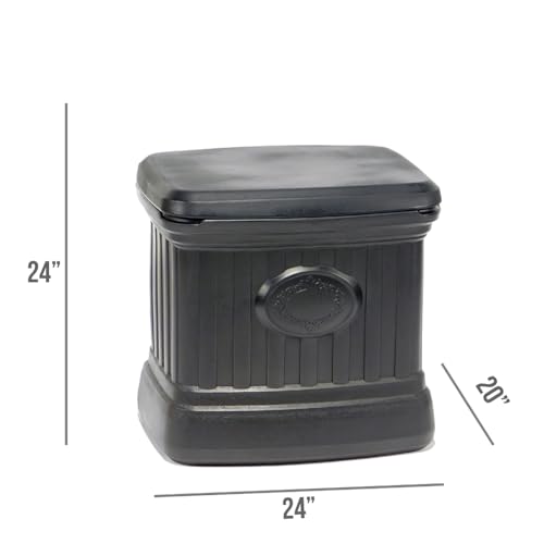 Image of FCMP Outdoor - Outdoor Salt, Sand, and Storage Bin - Residential Deck Box, Multi-purpose for Entranceways, Porch, Patio (SB120-BLK) Black