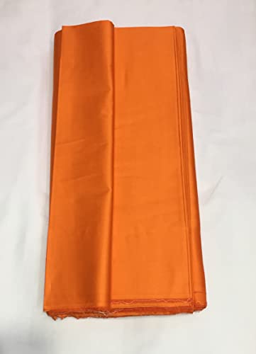 Image of BKRKJ Women's Cotton Silk Unstitched Fabric by Meter for Sewing Suit Salwar Chudidar Patiyala Shirt Kameez Blouse Kurta Pyjama Pathani jam Glace (2 Meter, Orange)