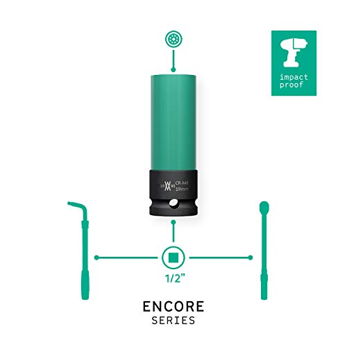 Kraft-Schoneinsätze 3tlg für Alu-Felgen 17mm 19mm 21mm für Schlagschrauber I Kraft-Steckschlüssel-Satz I Schonnüsse I Impact Socket I 0,5 Zoll I im Werkzeugkoffer von WIESEMANN 1893 I 80058