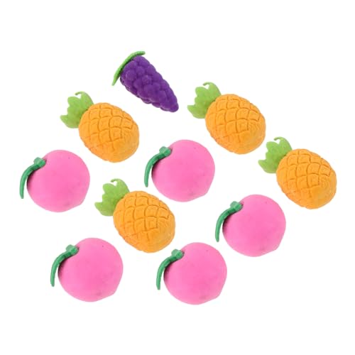 KESYOO 10個ミニ果物消し 用プルアパート消し 学校パーティー景品 文房具 かわいい野菜デザイン 携帯便利 スムーズ消去