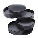 Material: ABS TuToy 360 ° Multi-Layer Ohrring Ring Schmuck Display Aufbewahrungsbox Fall Desktop Organizer - Schwarz