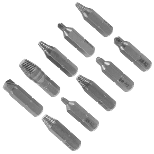 SEWACC Home Auto Repair Kit Small Screw Extractor Set 10pcs Assorted Bolt Extractor Tool for Stripped Screws