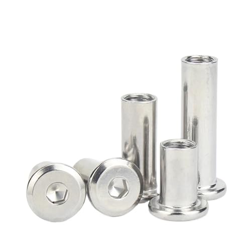 10個/ロット M3 M4 M5 M6 M8 ステンレススチール フラット六角 六角ソケットヘッド 家具リベットコネクタ インサートジョイントスリーブ キャップナット(16mm x10pcs)