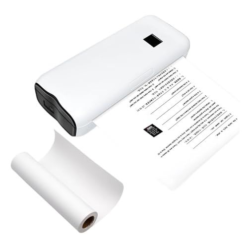 SXYGYWA Impresora De Papel Portátil A4, Impresión Térmica, Conexión BT Inalámbrica, Compatible con Teléfono, Fotografías Móvil, Compatible 210mm Impresión Lisa Transparente