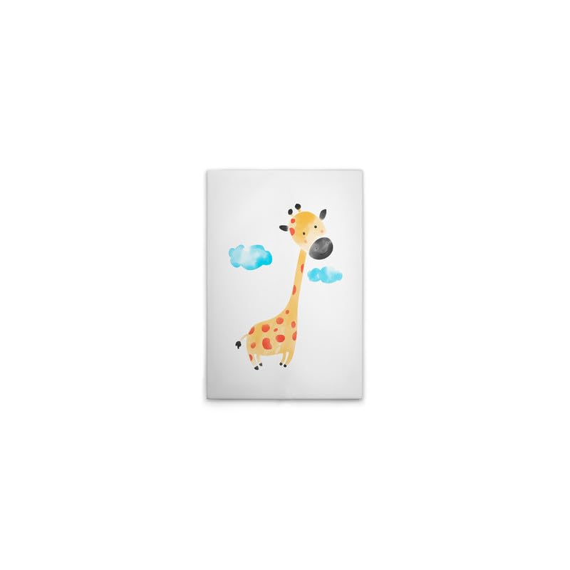 Toile enfant girafe jaune pour décorer une chambre de bébé cocooning 40x60 cm